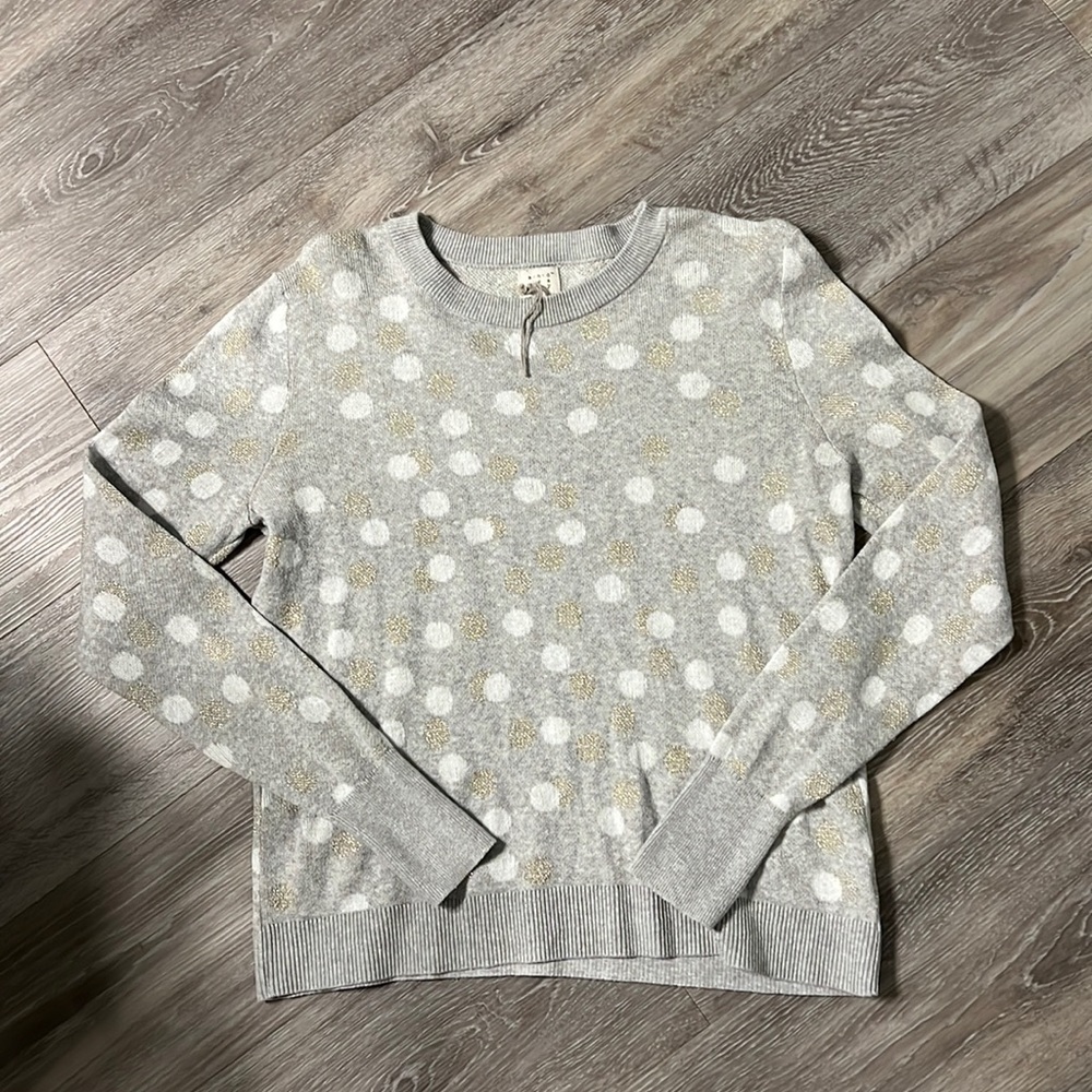 Gray sweater with gold sparkle